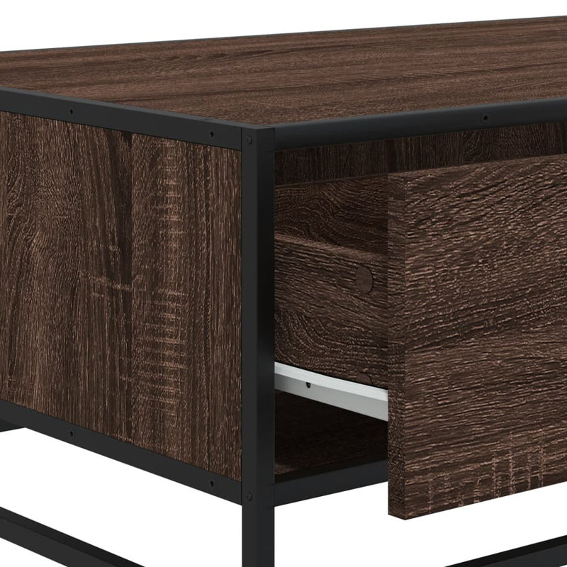 Alen Coffee Table with Storage, Brown Oak, Brown Oak/Black