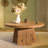 Retro Burlywood Solid Wood Round Coffee Table