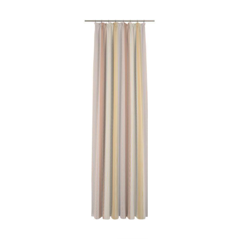 Shaul Semi Sheer Curtain Single Panel, 300cm Width x 225cm Drop, Brown/Yellow/Beige