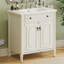 Meuble-lavabo vintage 31 po avec lavabo, armoire rustique avec portes à fermeture douce et tablette réglable, profil incurvé, pieds en bois d'hévéa-1122251760