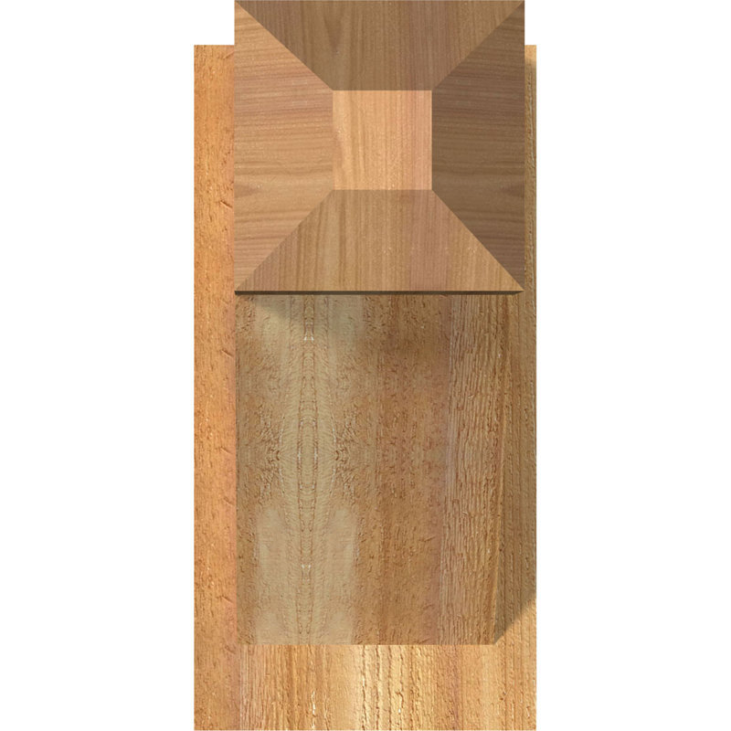 Artisan traditionnel en bois rustique, Cèdre rouge de l'Ouest de 8 po (sciage brut), P 16 po x H 16 po