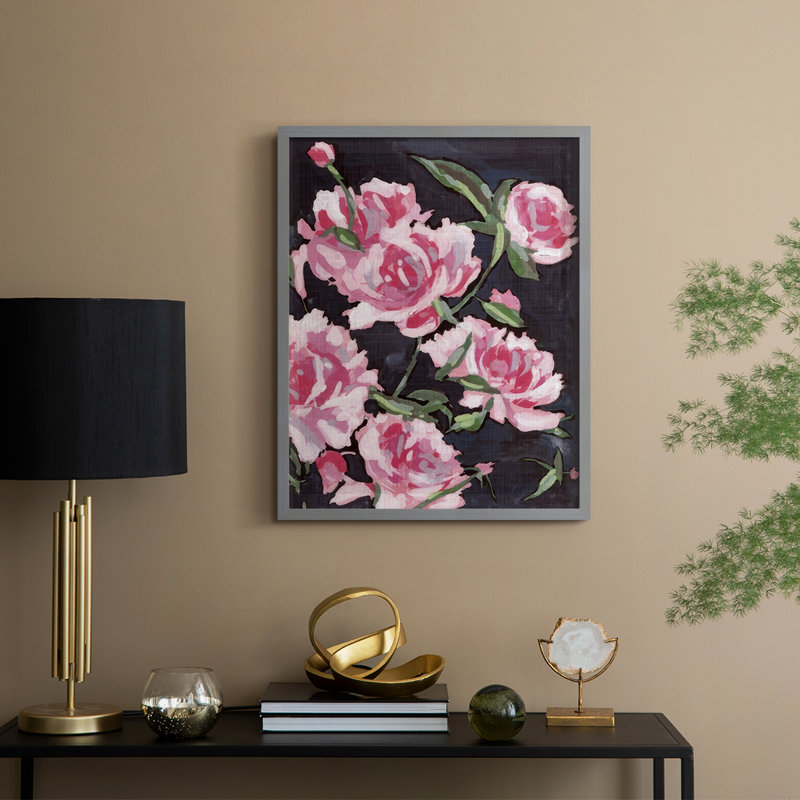 Meer Rosa I, reproduction encadrée - bois massif, Gris, H 11 po x l 9 po