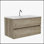 Meuble-lavabo mural avec lavabo intégré et rangement spacieux, idéal pour les salles de bain modernes