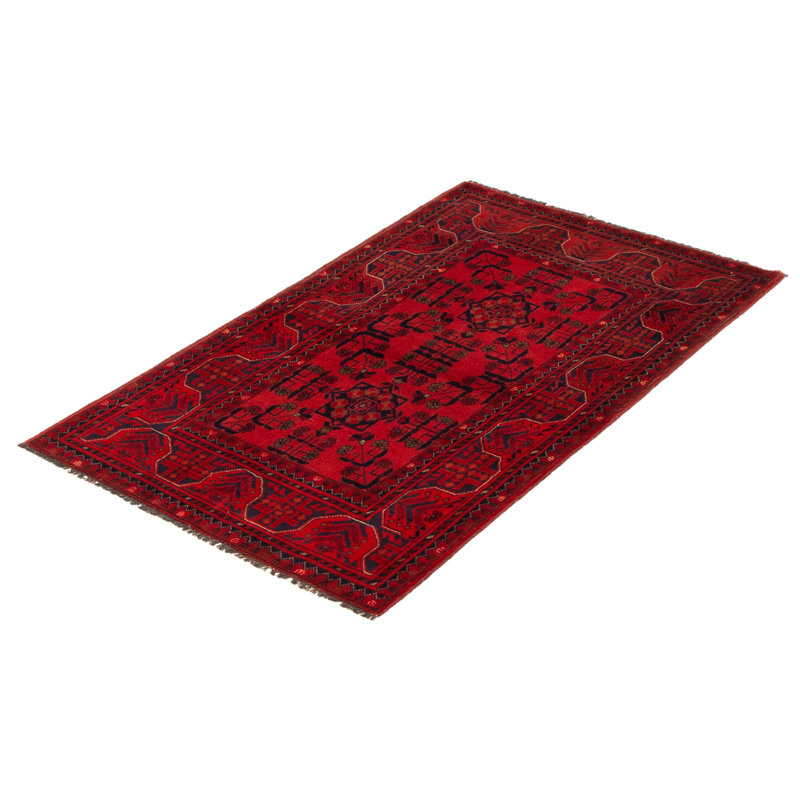 Macailean One-of-a-Kind 3'1" X 4'10" New Age Wool Area Rug in Red