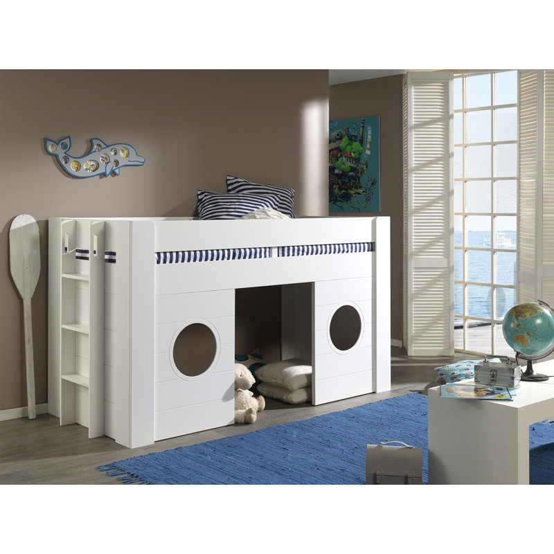 Freya White European Single Mid Sleeper Bed