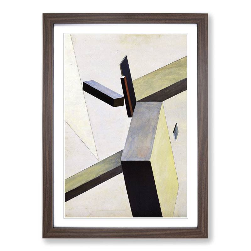 Composition Vol.10 by El Lissitzky - Picture Frame Painting, 36cm H x 27cm W x 2cm D, Walnut Framed