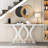 Mykhi 55.12'' Glass Top Console Table