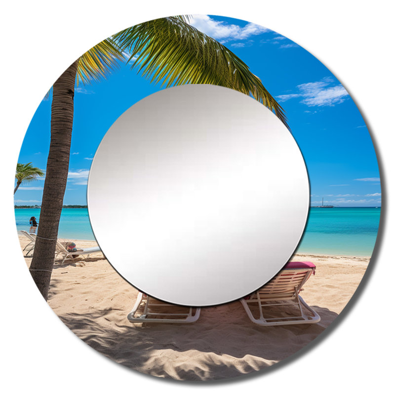 Seveon - Nautical & Beach Round Mirror Wall Decor, 29" x 29"