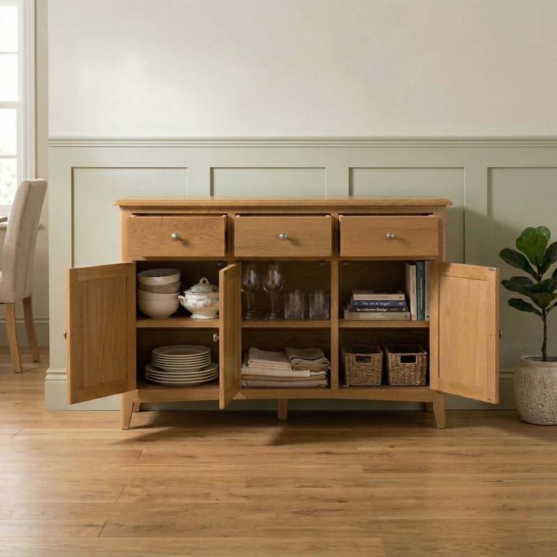 Censu Oak 3 Door Sideboard