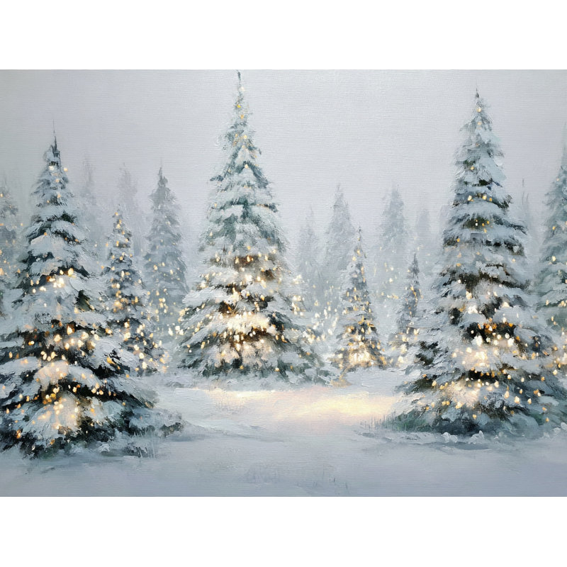 Art mural sur toile Twilight Lights in Winter Grove, H 24 po x l 16 po