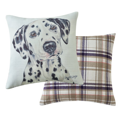 Plaid Beige Square Throw Cushion