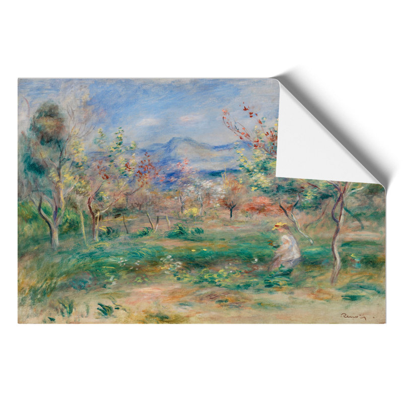 Girl in a Landscape by Pierre Auguste Renoir - Frameless Print, 42cm H x 59cm W x 0.1cm D