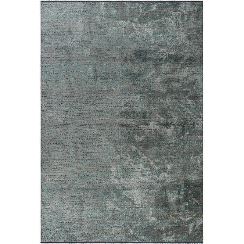 Tapis gris / bleu turquoise Rapture, Rectangle 7 pi 10 po x 11 pi 2 po
