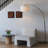 Logan 76 in. Modern Adjustable and Extendable LED Arc Floor Lamp with Fabric Drum Shade-88993043-88993044