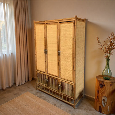 Modern Japanese Style Rattan Wardrobe