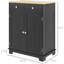 Buffet noir patiné pour le sous-sol - comptoir en bois massif, 2 tiroirs, portes, armoire de rangement à tablette réglable