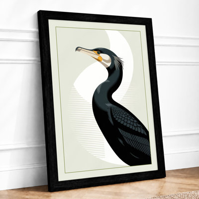 Cormorant in Profile Japandi 1 Piece Single Picture Frame Wall Art