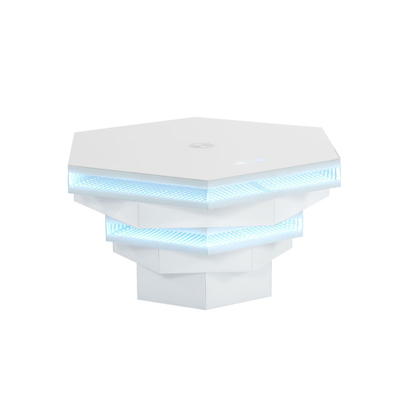 Port de charge sans fil 1pc de style contemporain avec lumières DEL à finition blanche