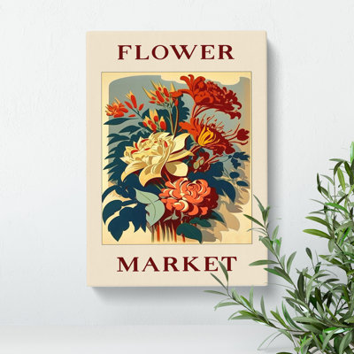 Flower Market Exhibition Antique No.2 - Wrapped Canvas