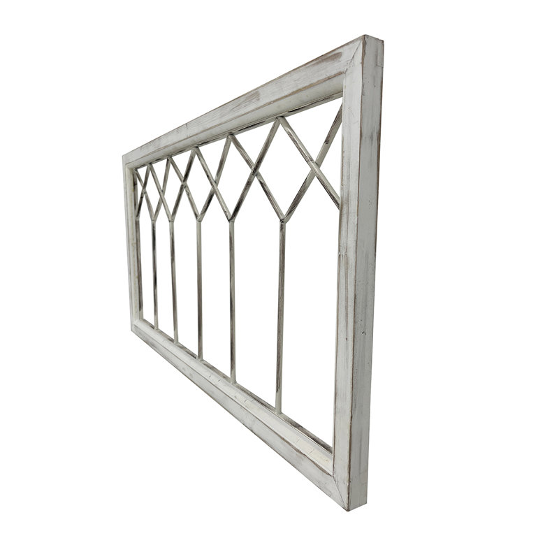 Rustic Wood Window Frame Wall Decor, Decorative Wall Art For Living Room, Hanging Farmhouse Faux Windows Frames (no Wreath)