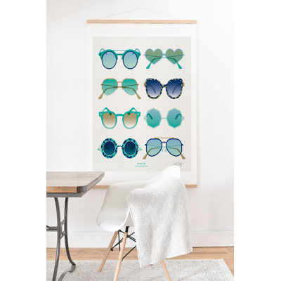 Chat, coquillette, lunettes de soleil, impression