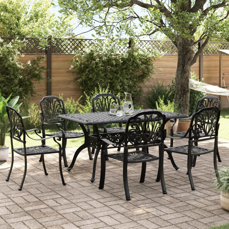 Patio Dining Set with Rectangular Table, 6