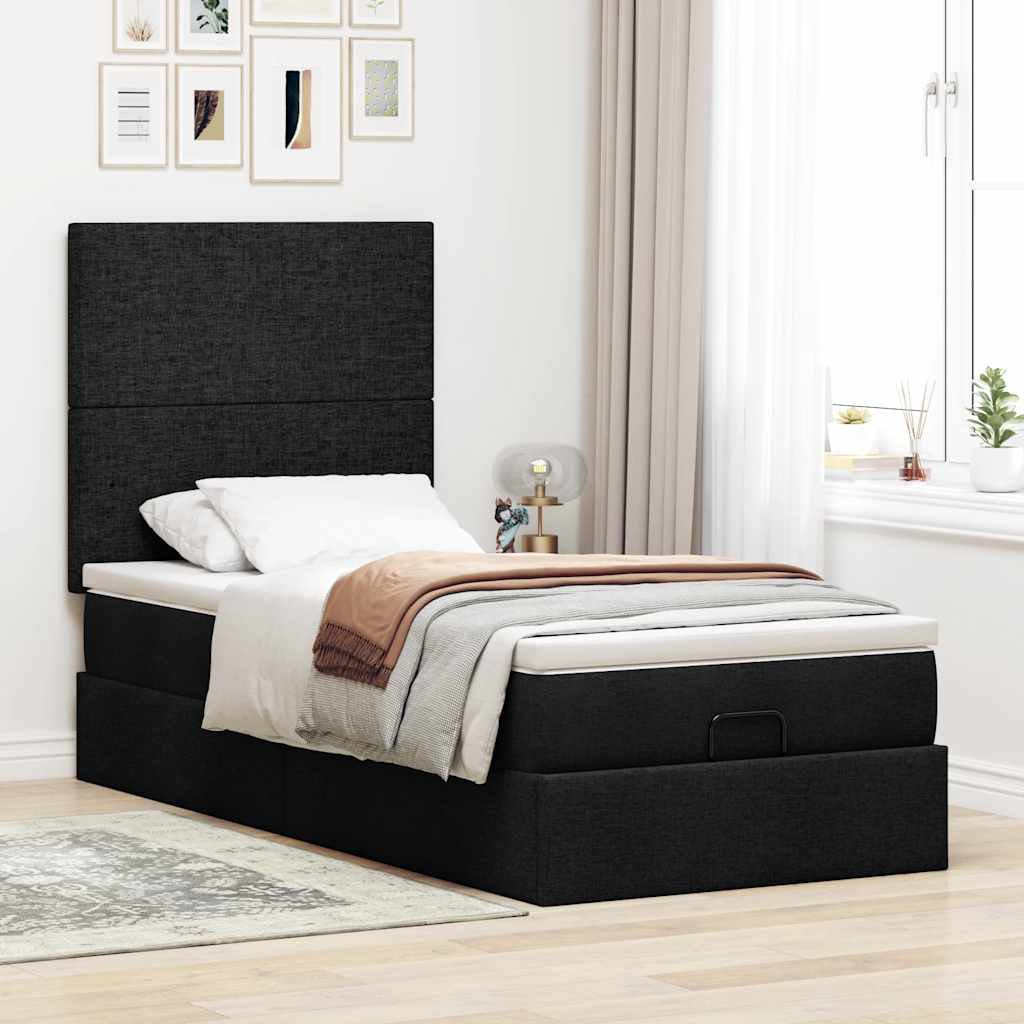 Vidaxl Ottoman-Bett Mit Matratzen Dunkelgrün 180X200 Cm Samt