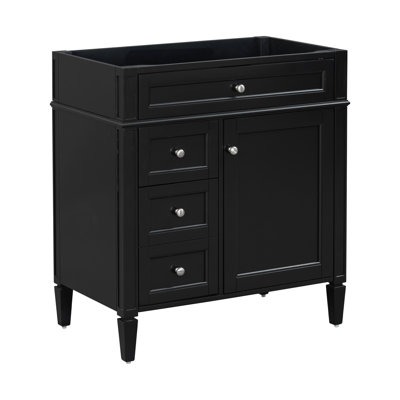 Meuble-lavabo de 30 po, conception moderne, 2 tiroirs et tiroir coulissant, glissières de tiroir en métal lisse, organisateur de porte d'armoire, rangement divers, tableau et bois massif pour