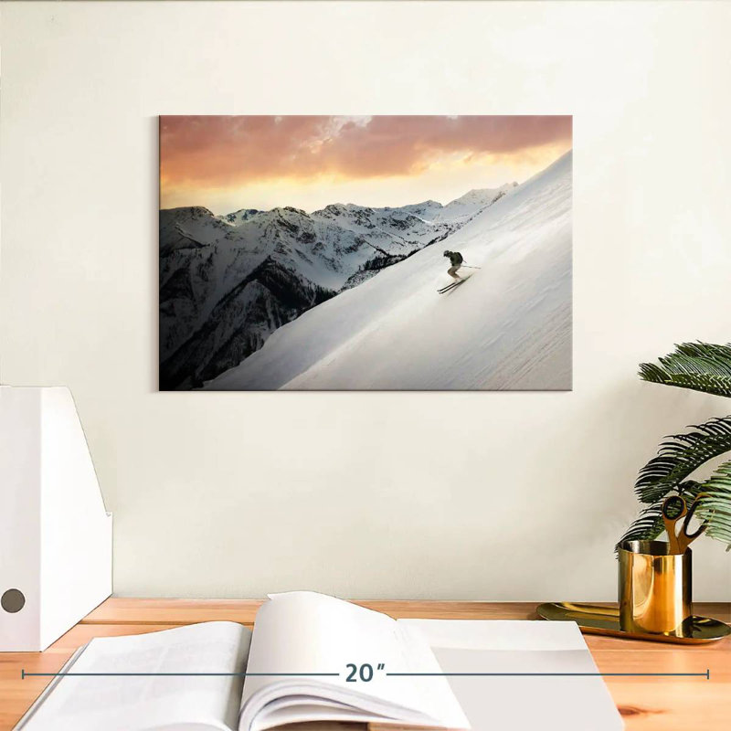 Sireci Skiing Alone, 8" H x 12" W