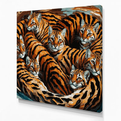 «Cats Toyger», art mural sur toile noire