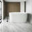 55" Acrylic Freestanding Bathtub, With Chrome Overflow And Pop-up Drain