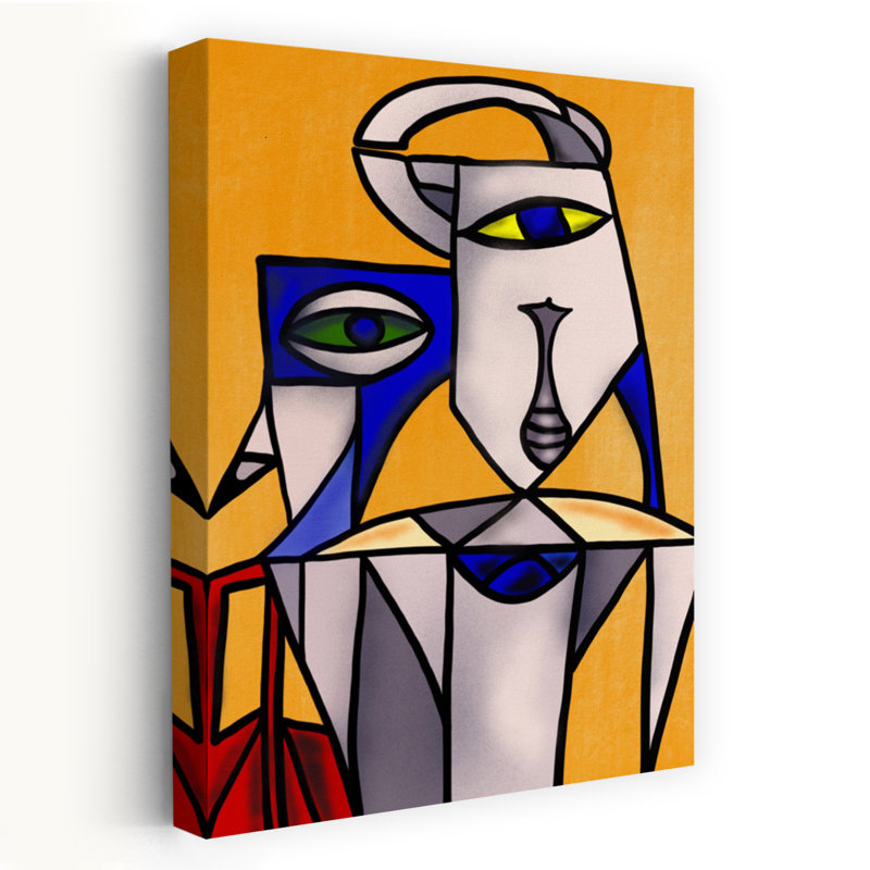 Bold Cubist Figures Abstract Modern Wall Art Print, 45.72cm H x 30.48cm W