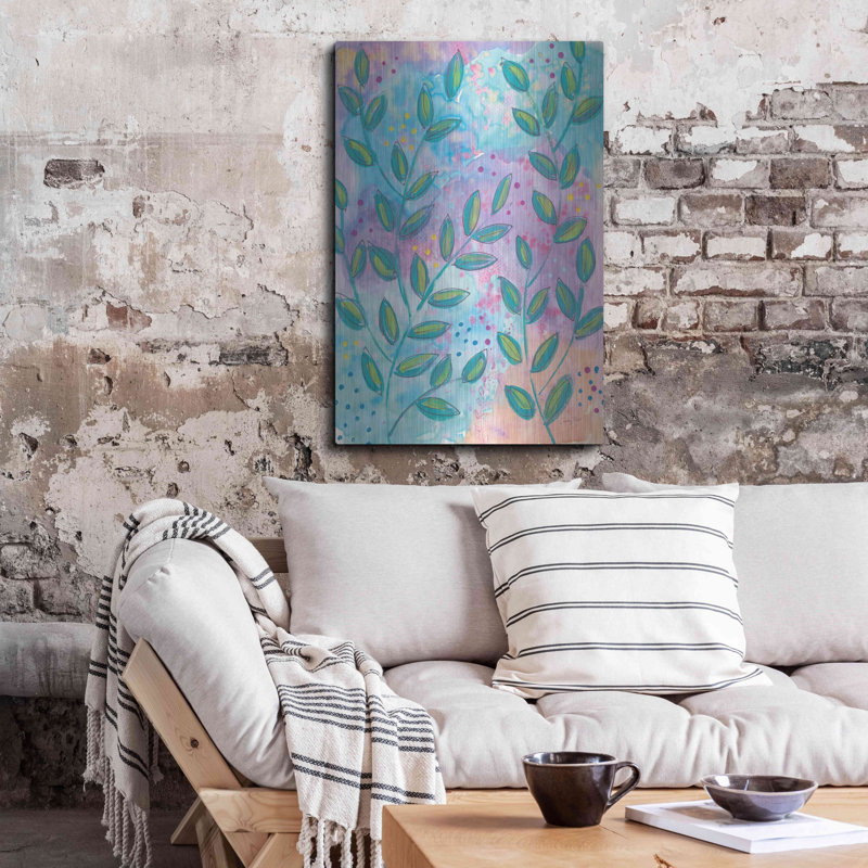 Art mural en métal Orren Ellis «Botanical Brights I» par Courtney Prahl, H 36 po x l 24 po