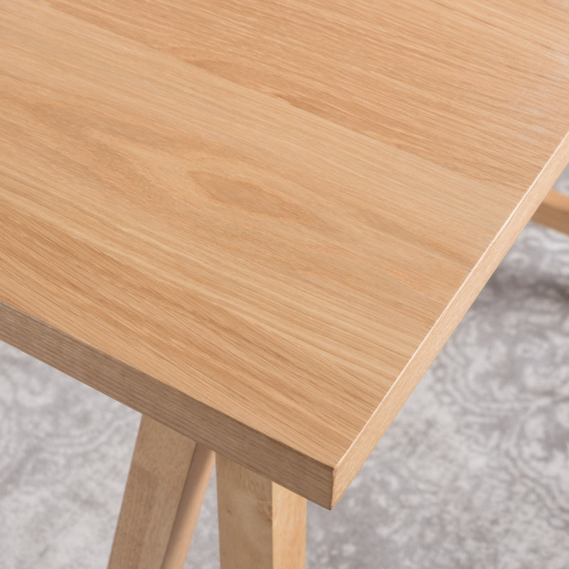Table de salle à manger en bois d'hévéa Lovanna, Chêne