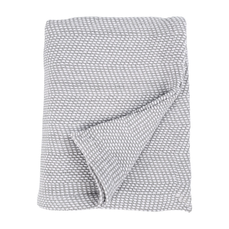 Couverture en coton Maya Chenille, Gris, Jeté