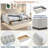 Airion Upholstered Tufted Daybed with Drawers, Copper Nail Decoration and Waved Shape Arms-1075670074