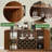 58" Modern Wine Bar Cabinet With Storage, Farmhouse Liquor Whiskey Coffee Station-681670524