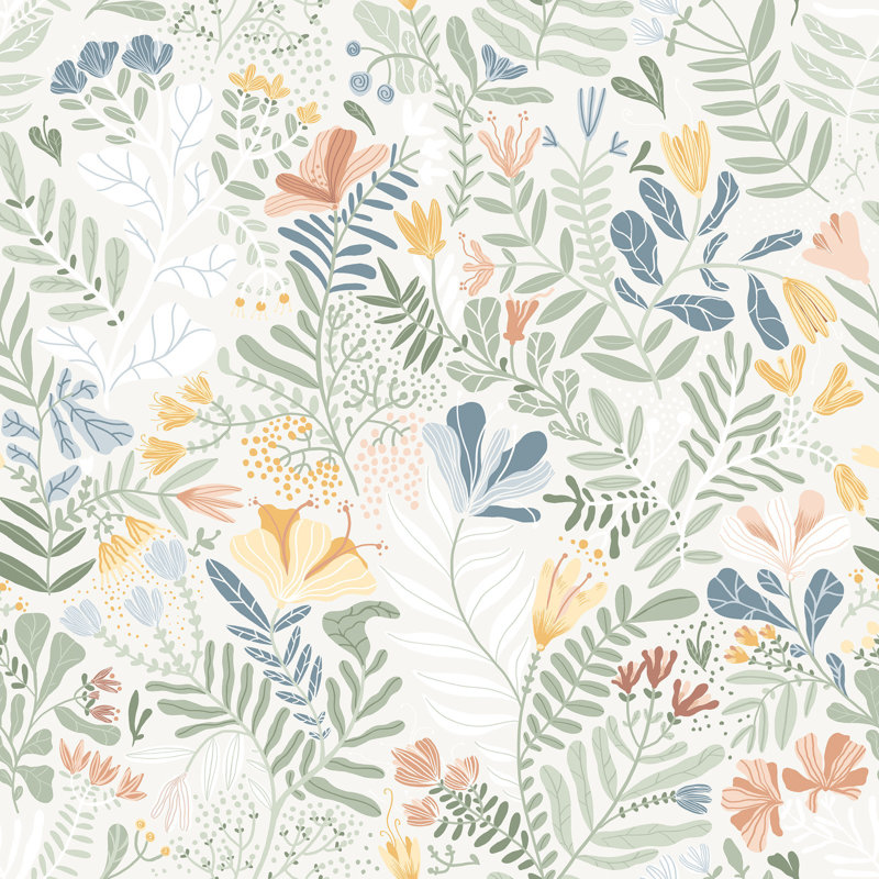 Fagring Matte Wallpaper Roll, Green/Yellow