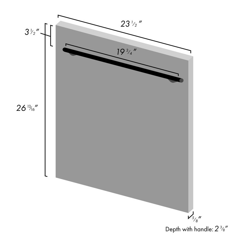 ZLINE 24 in. Fingerprint Resistant Control Dishwasher with Stainless Steel Tub and Style Handle, 52dBa