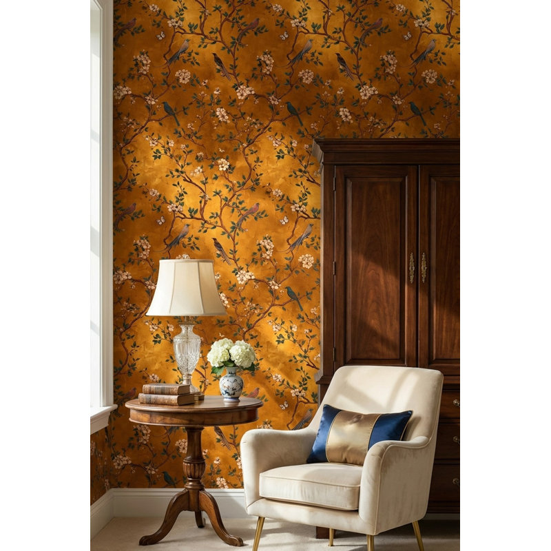 Adhésif mural classique à motif floral