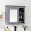 Rangement de salle de bain moderne - 30 po x 28 po, miroir inclus, intérieur spacieux, armoire de rangement murale grise 28 po, style, finition, tableau, intimité dissimulée-1050708414