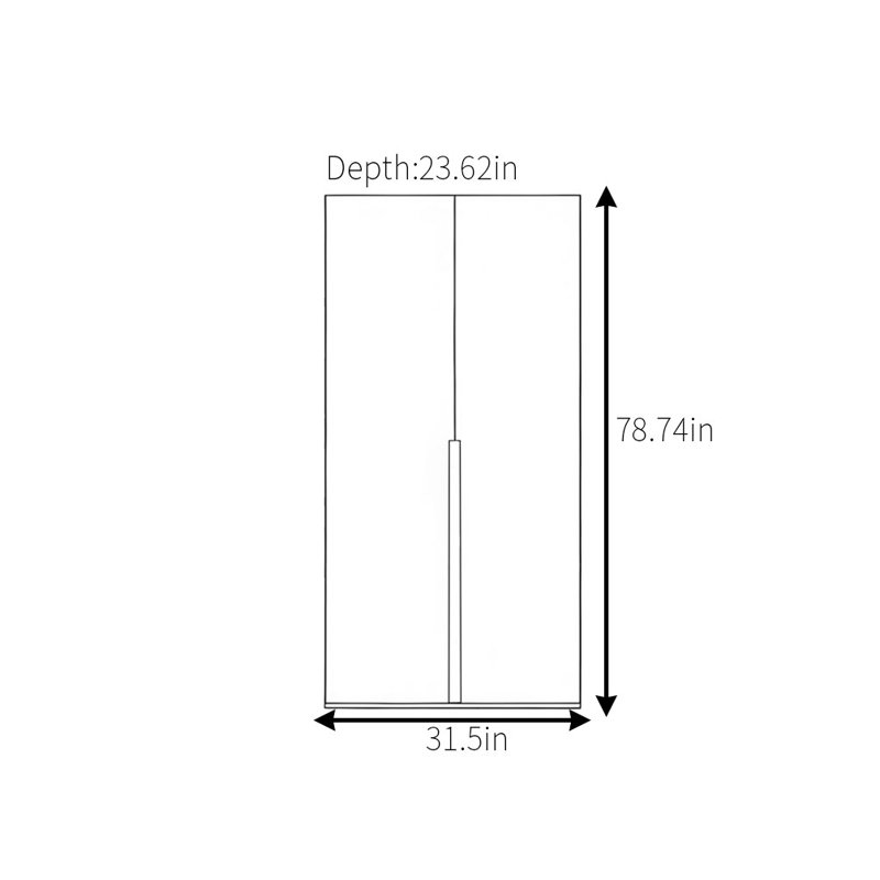 Armoire classique de couleur noyer simple, H 78,74 po x l 31,5 po x P 23,62 po