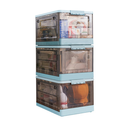 Plastic Collapsible Storage Bins Set
