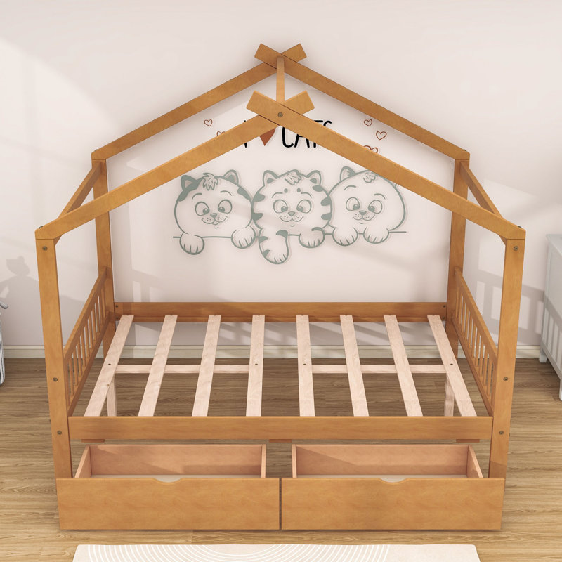 Sollis Kids Full Platform with Drawers, Natural