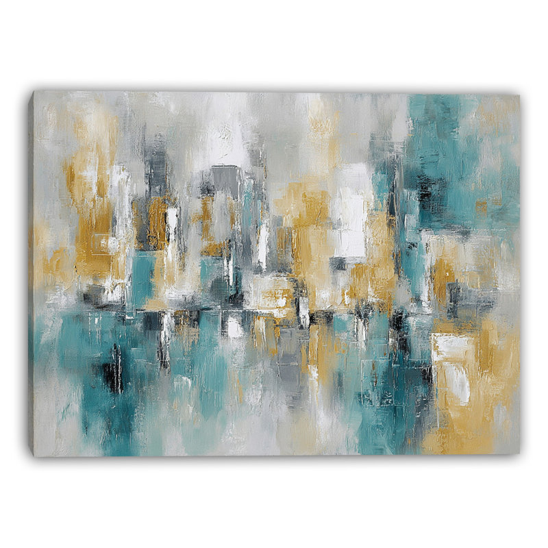 «Coastal Skyline Blocks», art mural sur toile tendue, H 36 po x l 48 po x P 1,5 po