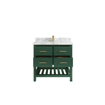 Meuble-lavabo simple en teck 36 po x P 22 po x H 36 po Parker