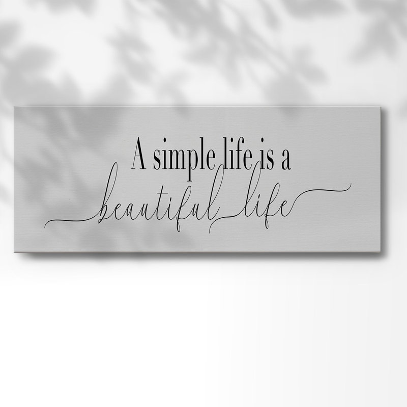 «Simple Beautiful Life», art textuel sur toile tendue, H 8 po x l 20 po x P 1,5 po