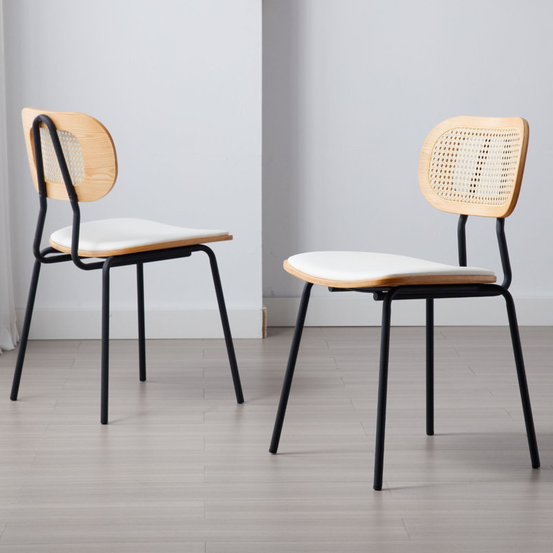 Altrud 47cm H Upholstered Metal Side Chair, Beige