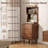 Solid Wood Narrow Bookshelf with Drawers, Tall Bookcase Nightstand with Open Shelves, Small Storage Cabinet for Bedroom Living Room Office-1359965358-1363138259