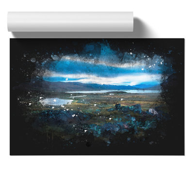 Terrain in Abisko Sweden Paint Splash - Frameless Print